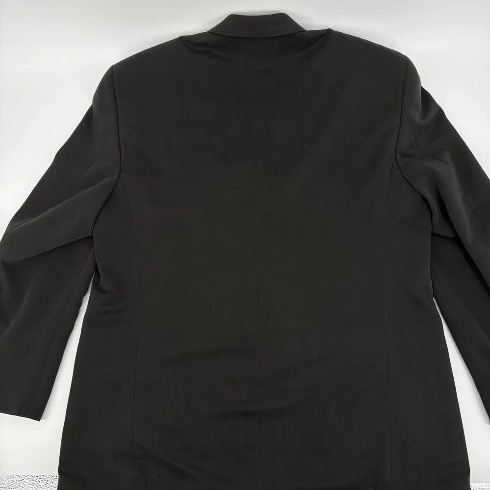 Jeffrey Banks Mens Black Three Button Blazer Sport Coat Jacket Size 48L RN 84125